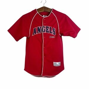 Genuine Merchandise Los Angeles Angels Jersey Boys Size M Red MLB Short Sleeve